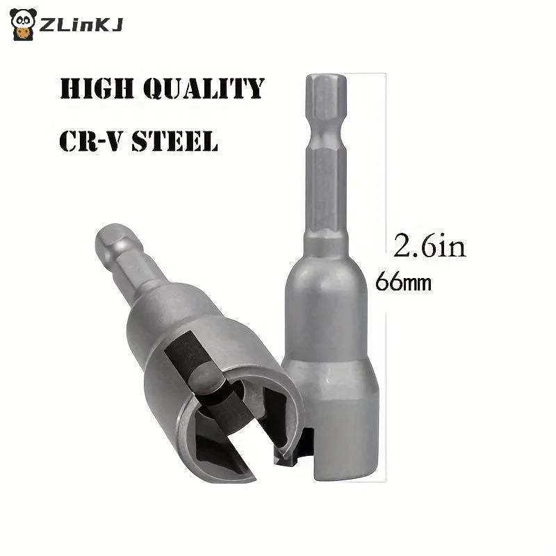 ▶1Pcs 1/4" Hex Shank Butterfly Socket Adapter Wing Nut Drill Socket Wrench Tool Set 65mm For Power Wing Nut Driving Zpaxo