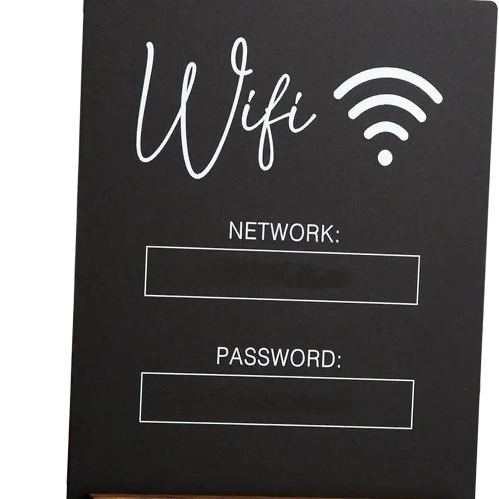 WiFi Password Sign Holder – Acrylic & Wood Desktop Stand Desktop Sign Holder Zpaxo