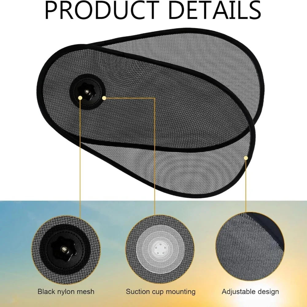 Adjustable Car Sunshade That Can Be Rotated Providing Protection Side