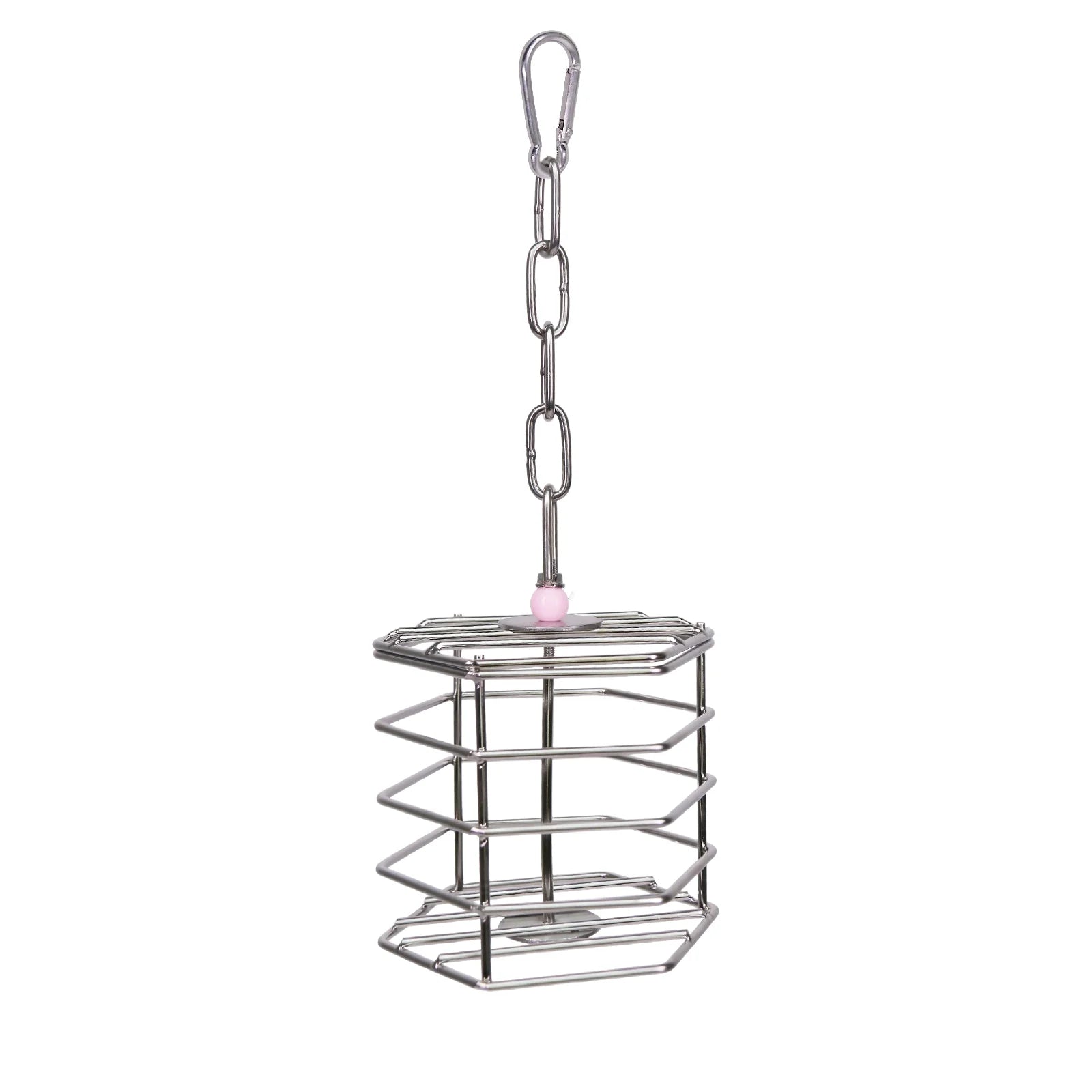 Stainless Steel Hanging Food Cage Pet Birds Parrots Squirrels Macaws