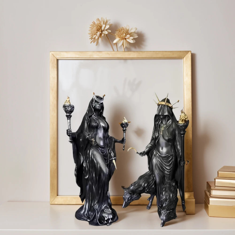 Witch Night Hecate Greek Goddess Her Hounds Magic Sculpture Zpaxo
