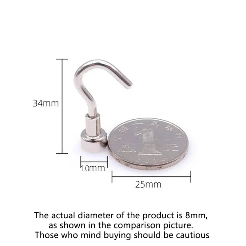 10Pcs Strong Magnetic Hooks Punchfree Practical Load Bearing HookThick Wall StorageFor Home Kitchen Zpaxo