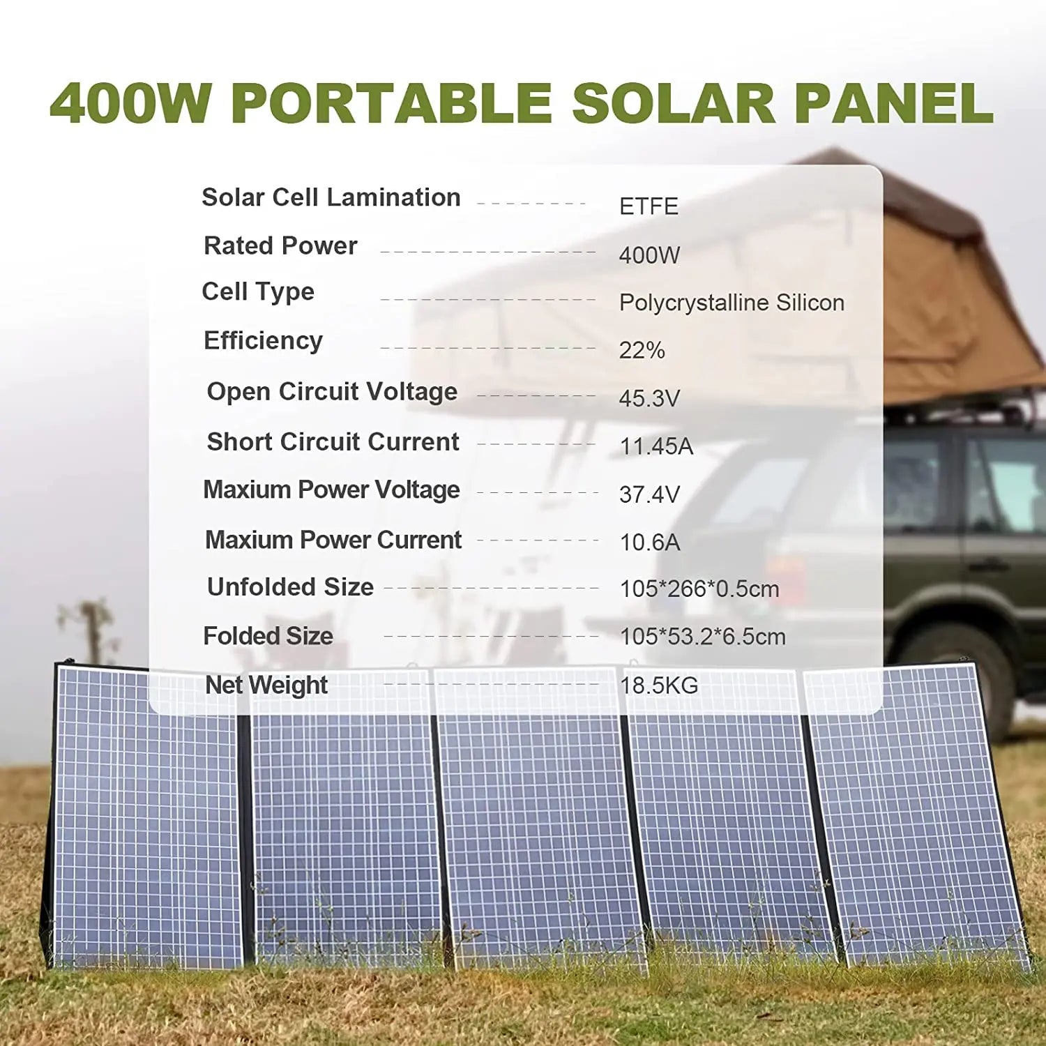 ALLPOWERS 400W 200W 140W 100W 60W Portable Solar Panel Waterproof Zpaxo
