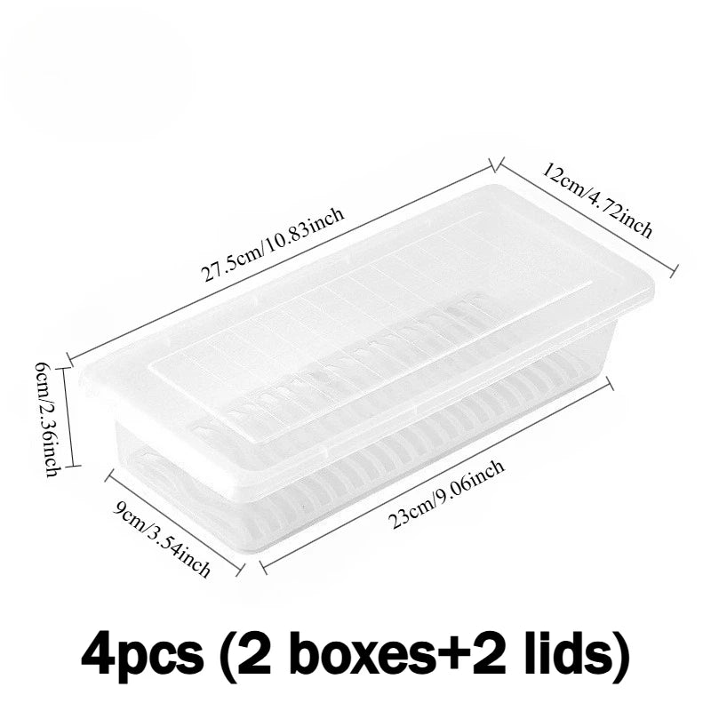 2 Lids Boxes Stackable Food Storage Containers Drain Tray Airtight