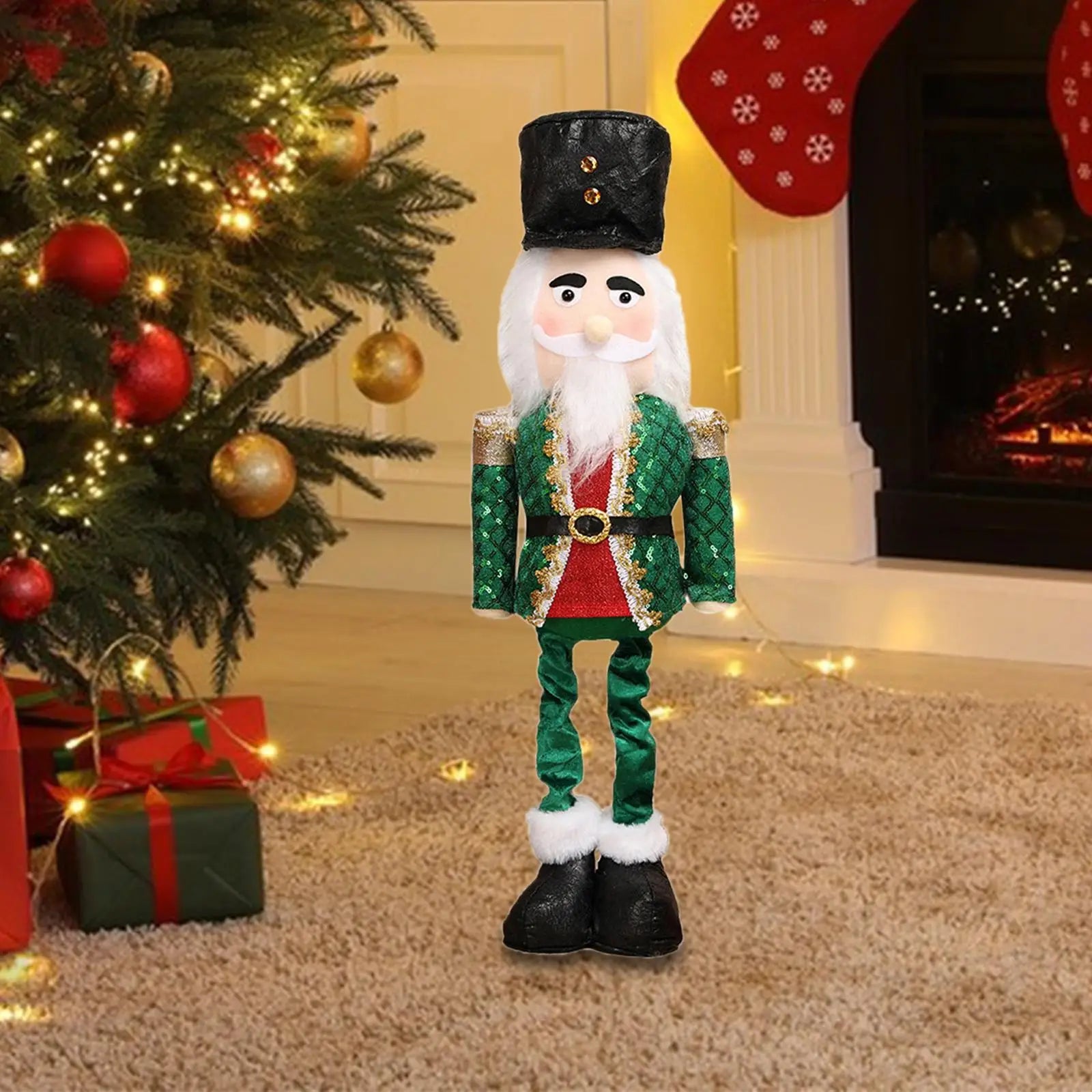 Telescopic Santa Claus Nutcracker Figurine | Christmas Tabletop Decor Christmas Nutcracker Figurine Zpaxo