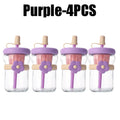 Glass Flower Cartoon Tea Strainer Cold Brew Straw Tumbler Leak-proof