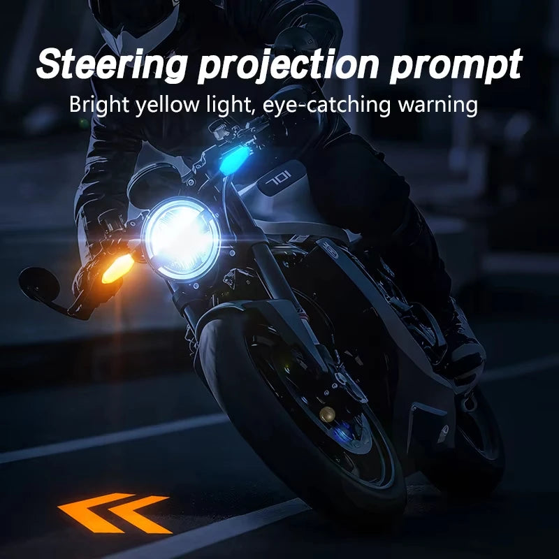 Motorcycle LED Turn Signal Lights – RGB Ground Projection 27 Modes Motorcycle Turn Signals Zpaxo
