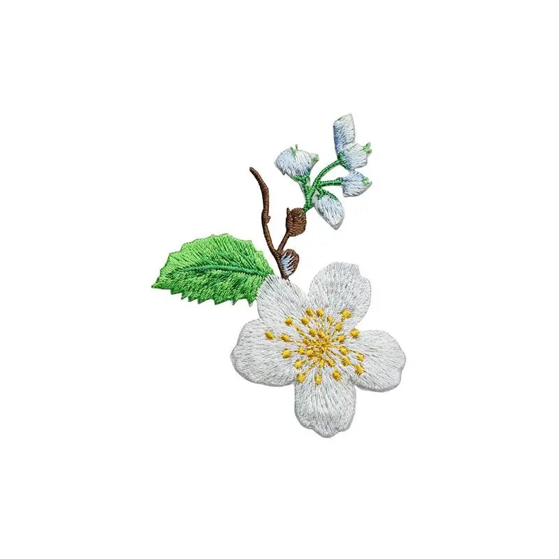 ▶1Pcs Jacket Jeans Craft Accessories Flower Embroidery Patch Iron On Elegant Patches For Clothes Bags DIY Embroidered Stickers Zpaxo B5