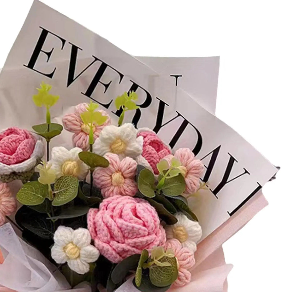 Crochet Flower Bouquet – Handmade Artificial Flowers Home Decor Artificial Flower Bouquet Zpaxo