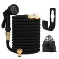 Garden Water Hose Expandable Double Metal Connector High Pressure Pvc Reel Magic Water Pipes for Garden Farm Irrigation Car Wash Zpaxo black 100FT-30M Extended