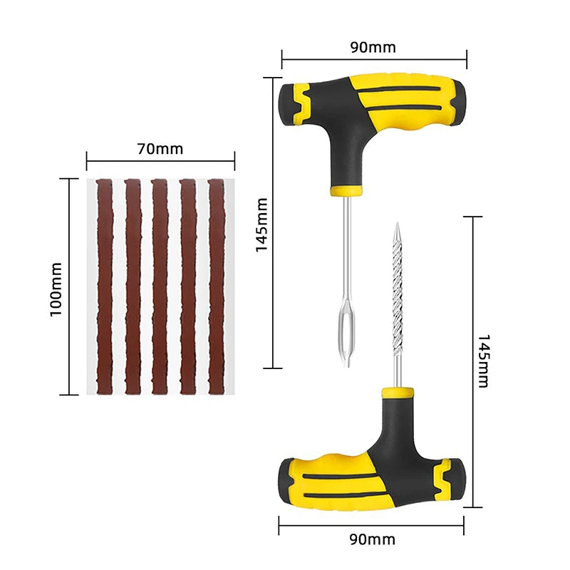 Tubeless Tire Puncture Repair Kit – Rasper, Needle & 5 Strips