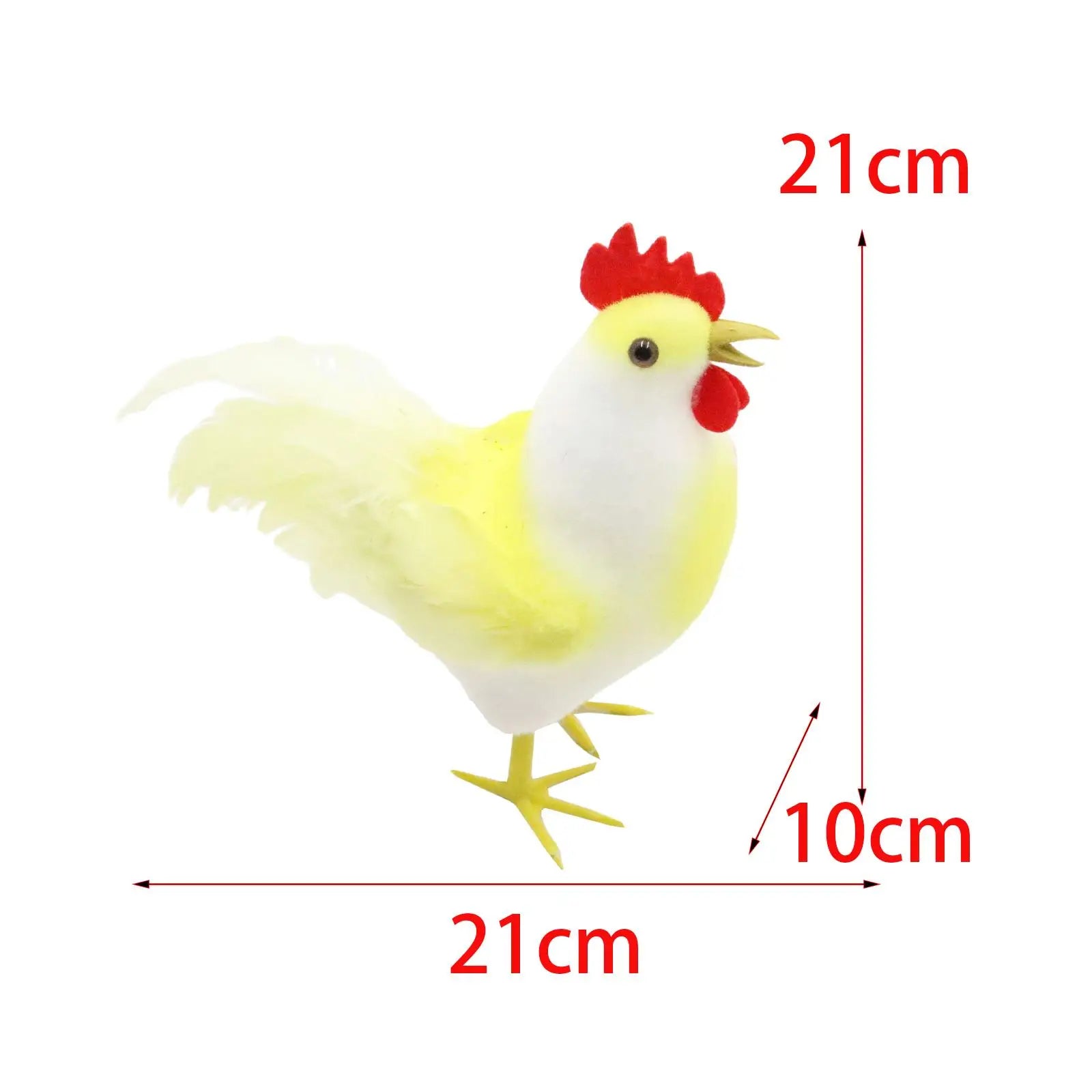 Rooster Sculpture Simulated Feathers – Garden & Desktop Statue Garden Animal Statue Zpaxo