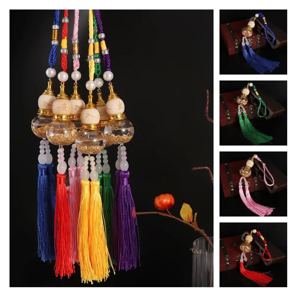 Chinese Glass Bottle Gourd Pendant Gold Foil Bottom Cartoon Double Zpaxo