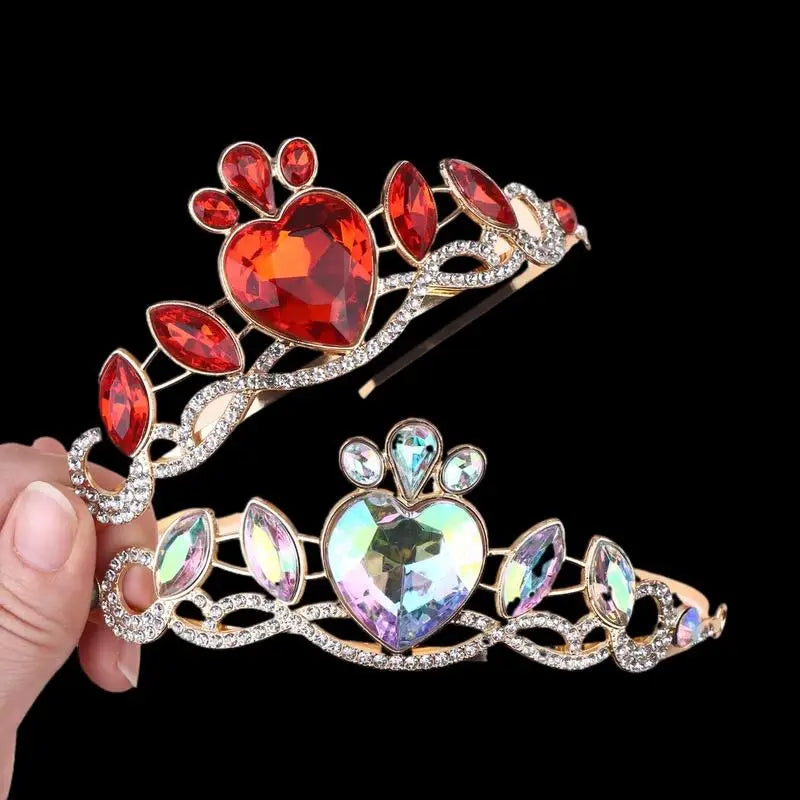 Colorful Elegant Heart Crown Women Perfect Birthday Party Accessory Zpaxo
