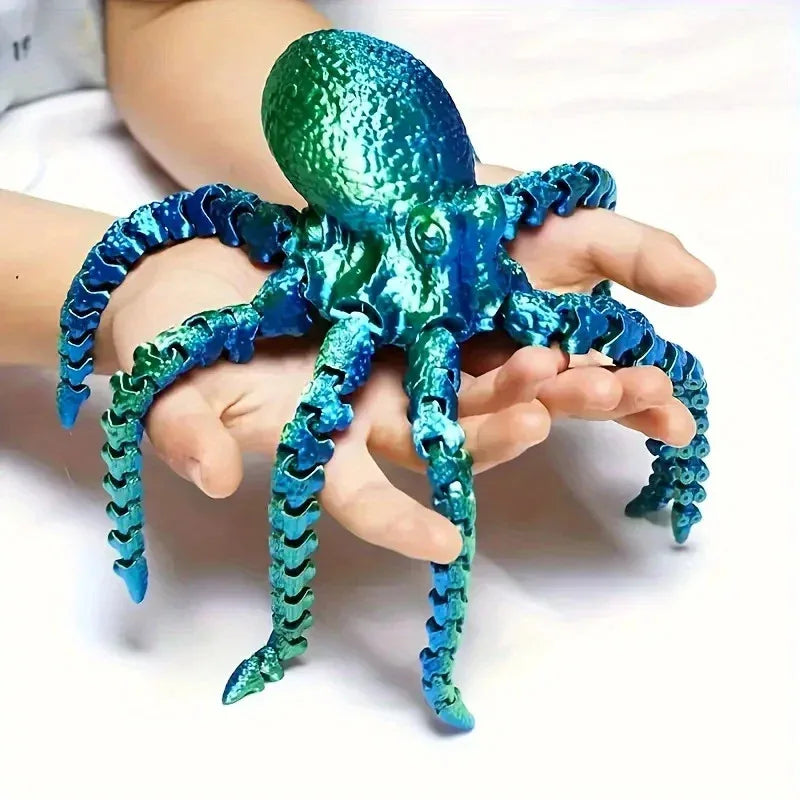3D-Printed Articulated Octopus Figurine Realistic Stress-relief Toy