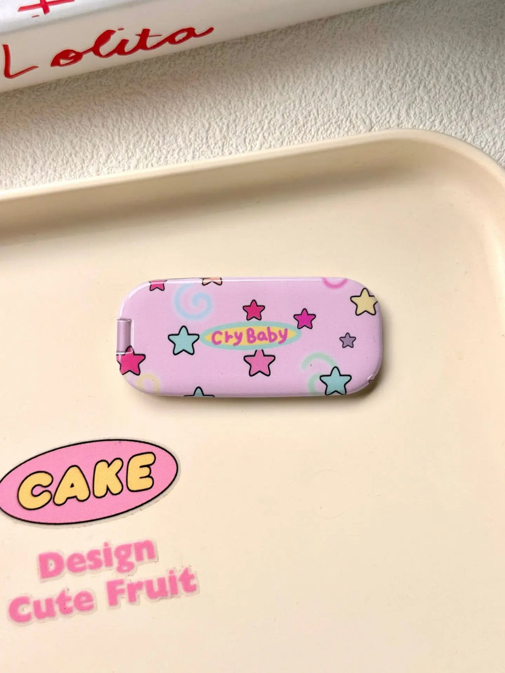 2-in-1 Foldable Makeup Mirror & Phone Stand – Cute Acrylic
