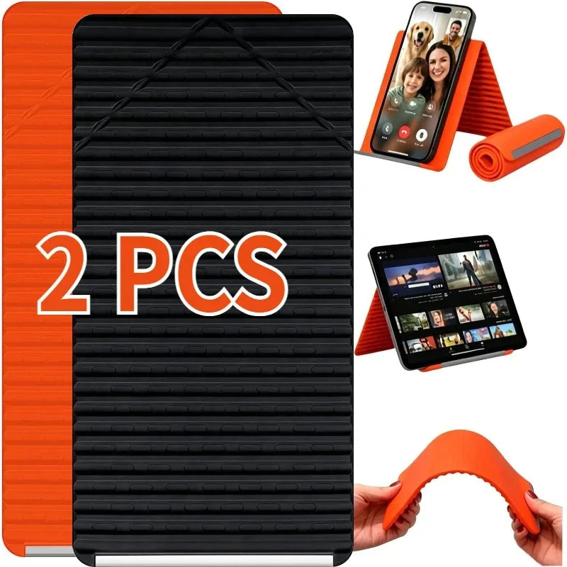 Portable Silicone Laptop Stand Tablet Holder Mobile Phone Bracket Freely Into Any Shape Multi-Angle Adjustable Desktop Stand Zpaxo Mix-2PCS