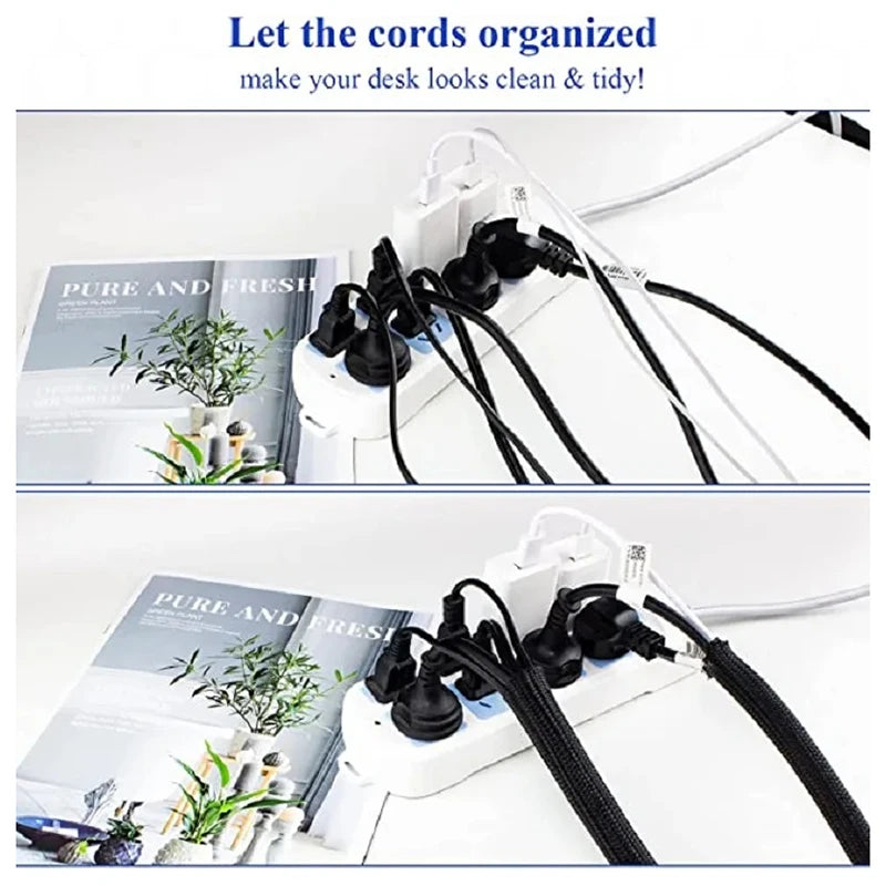 Cord Protector Wire Loom Tubing Cable Sleeve Split Sleeving for USB Cable Power Cord Audio Video Cable TV PC Computer Home Auto Zpaxo
