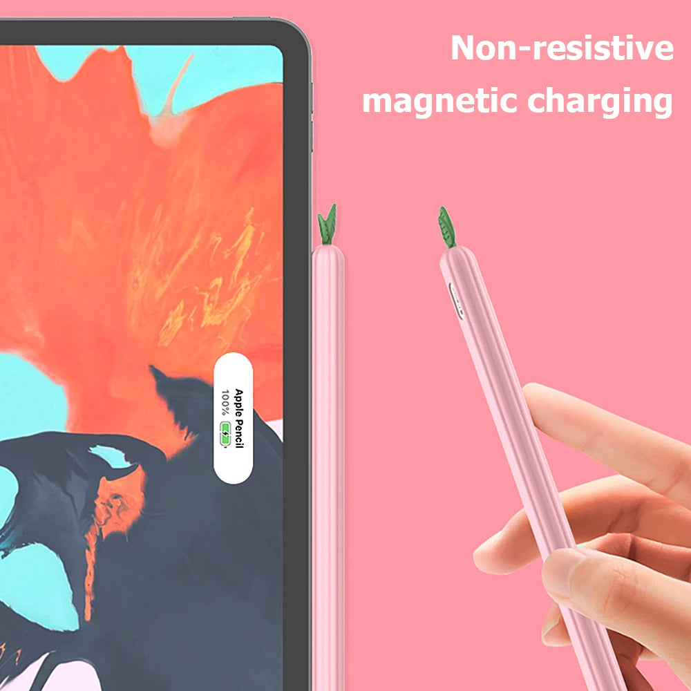 Cute Vegetables Silicone Pen Case Apple Pencil 1 2 Anti Scratch