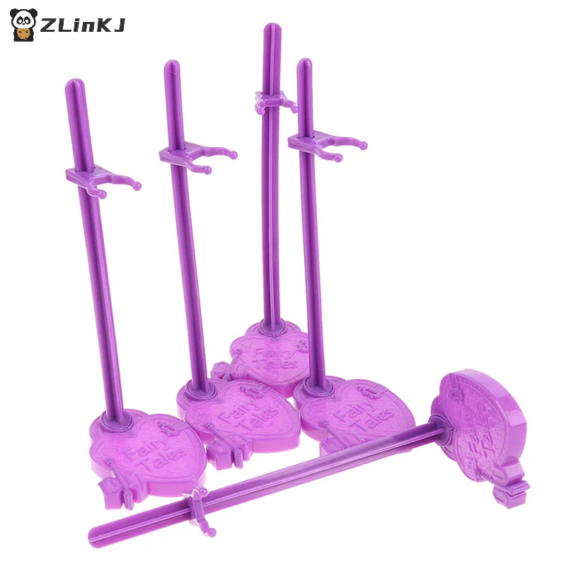▶5Pcs/lot Waist Doll Stand Display Holder Model Purple Support Toys Model Accessories Zpaxo