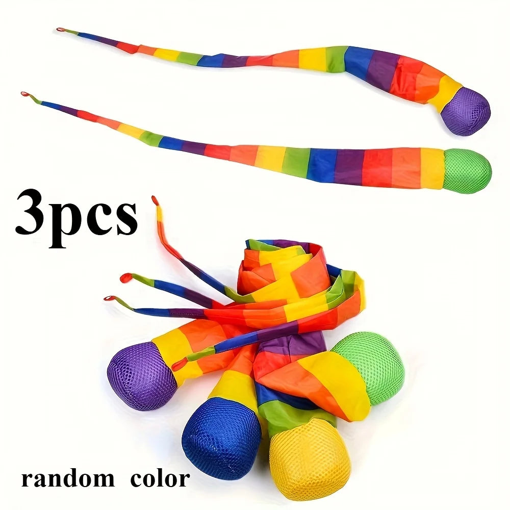 1/3pcs Outdoor Meteor Ball Throwing Sandbags Colorful Ribbon Soft Wind Resistance Ball Sensory Integration Training Equipment Zpaxo 3PCS