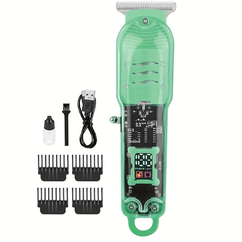 2026 Wireless Charging Hair Clipper Professional Scissors Electric Zpaxo Green