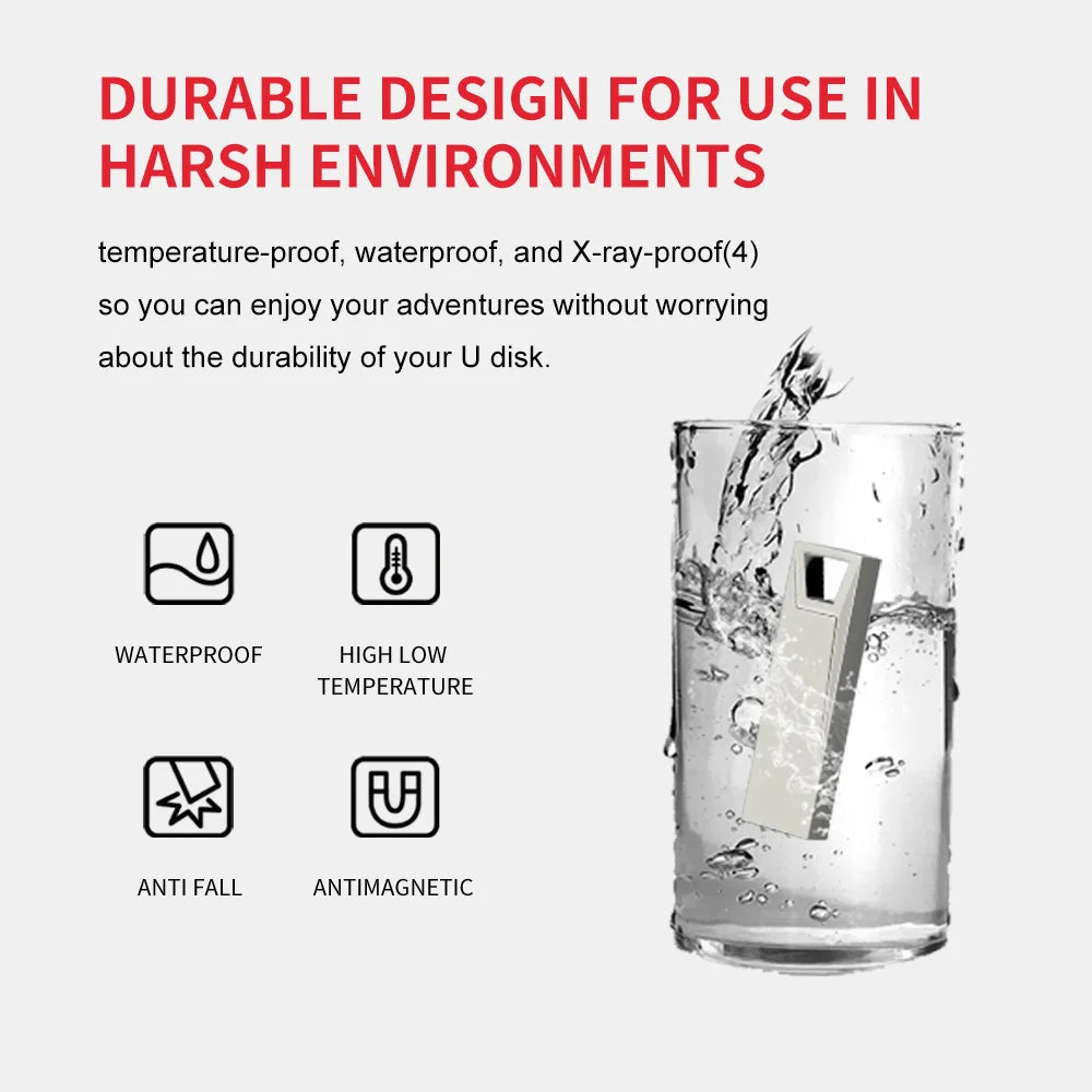Zsuit New Metal USB Flash Drive 64GB 128GB Pen Drive 4GB 8GB 16GB 32GB Memory Stick Waterproof U Disk Pendrive Storage Disk USB Zpaxo