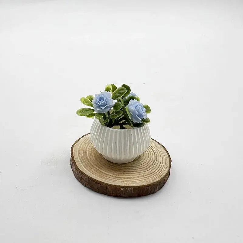 Doll House Living Room Scene Decoration Mini Rose Plant Potted Plants Zpaxo A4