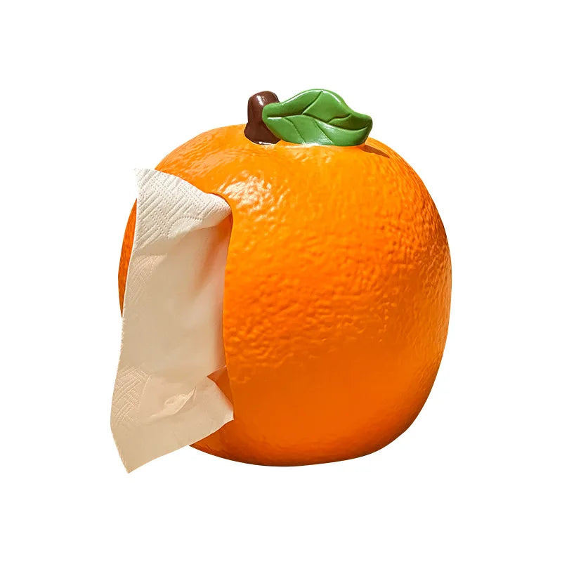 New Orange Tissue Box, Household Living Room Tissue Dispenser, Tabletop Decorative Ornament, Cartoon Napkin Tissue Storage Box Zpaxo