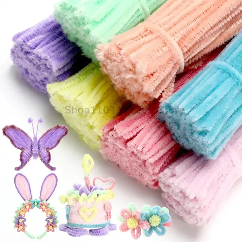 Cleaner Pipe Cleaners for Crafts Creative Chenille Stem Wire Pipe Cleaners Creative Leisure Hobby Diy Plush Stem Twisted Stick Zpaxo