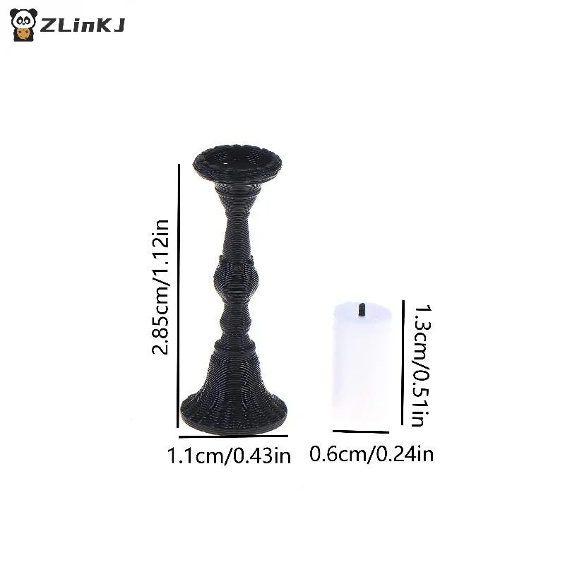 Miniature Retro Candle Holder 2 Candles Dollhouse Simulation Zpaxo