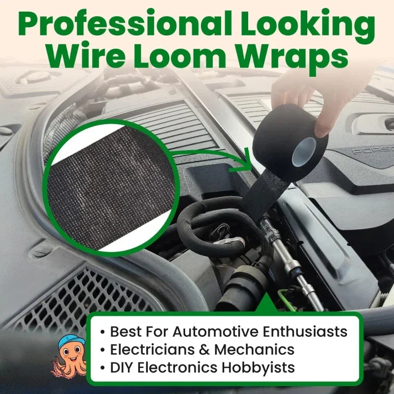 Automotive Fabric Insulation Tape Electrical Insulating Tape Heat Resistant Tape Harness Wiring Loom Protection Waterproof Tape Zpaxo