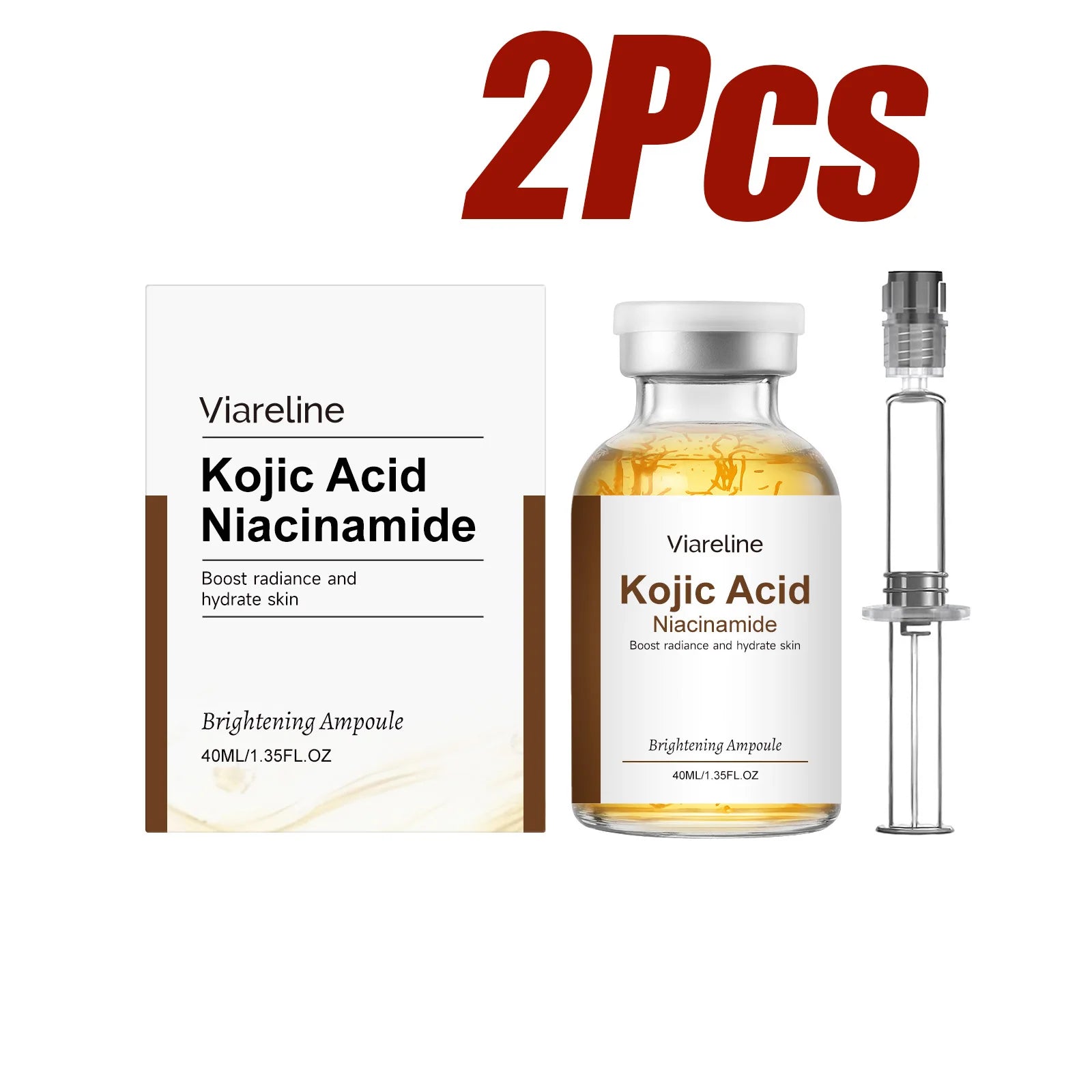 VIARELINE Niacinamide & Kojic Acid Brightening Face Serum Brightening Face Serum Zpaxo 2 x 40ml Boxed