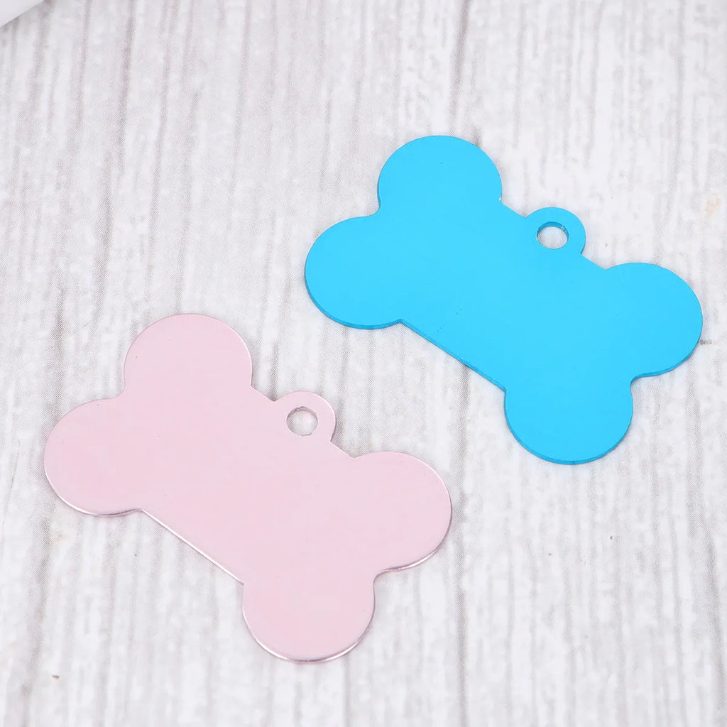 Bone Shape Pet Id Tags Hardened Aluminum Anti-rust Scratch Resistant