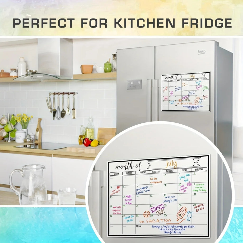 Magnetic Fridge Calendar Strong Backing Smooth Dry Erase Surface
