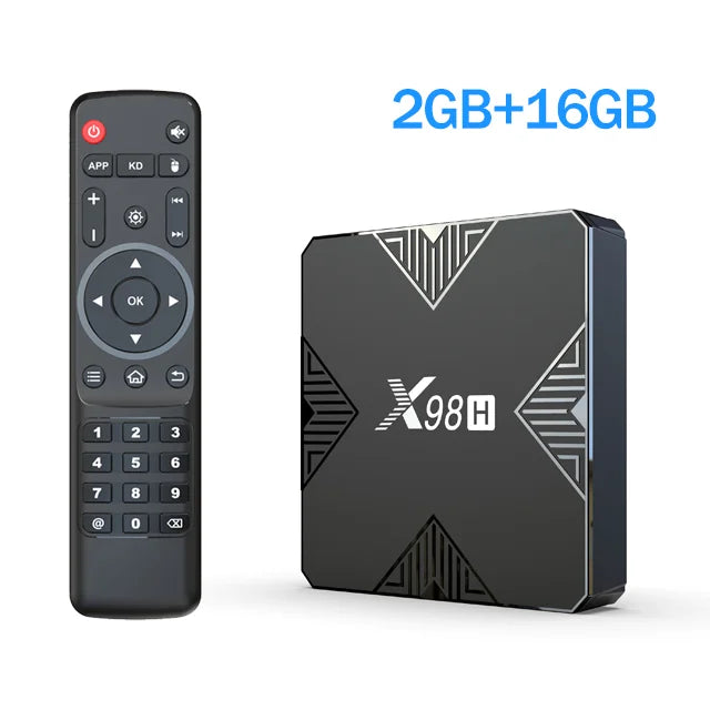 X98H TV Box Android12 Allwinner H618 2GB 16GB 4GB 32GB Storage 3D BT5 Zpaxo X98H-2G16G 100V-240V EU Plug