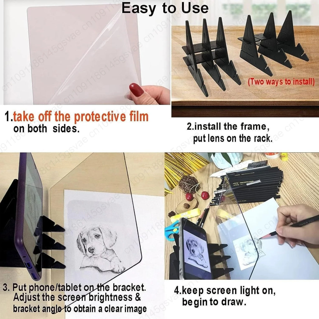 Kids Projection Drawing Tracing Board – Art Toy Ages 3–12 Kids Drawing Toy Zpaxo