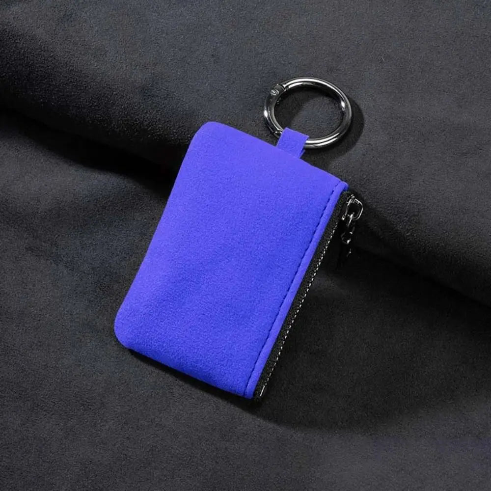Large-Capacity Portable Keychain Wallet Multifunctional Organizer Suede Leather Key Case Key Cover Portable Zipper Key Pouch Bag Zpaxo