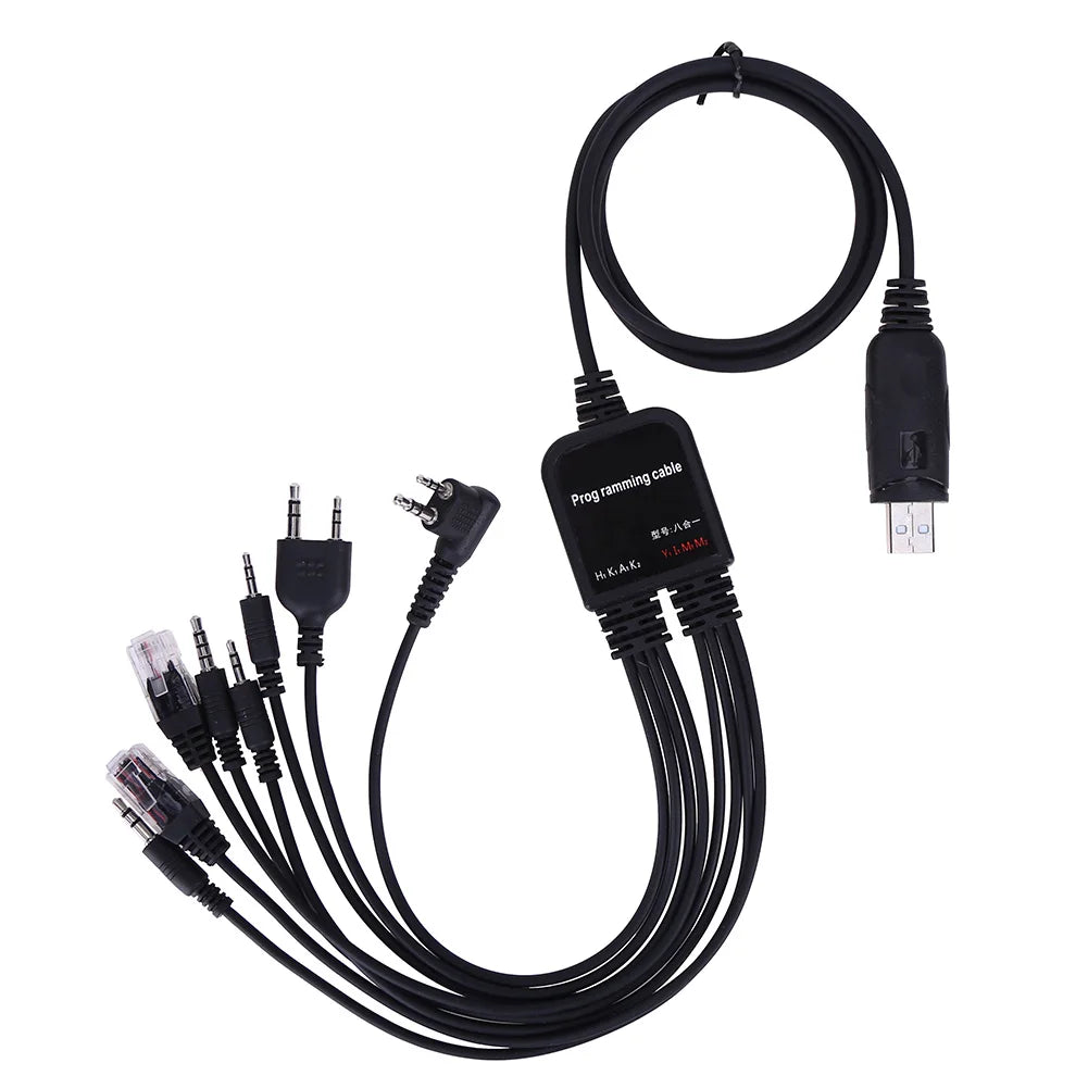8 in 1 USB Programming Cable for Baofeng for Motorola Kenwood TYT QYT Radio Zpaxo