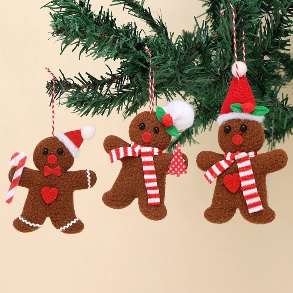 3-Pack Gingerbread Man Christmas Tree Ornaments | Xmas Pendants Christmas Ornament Set Zpaxo