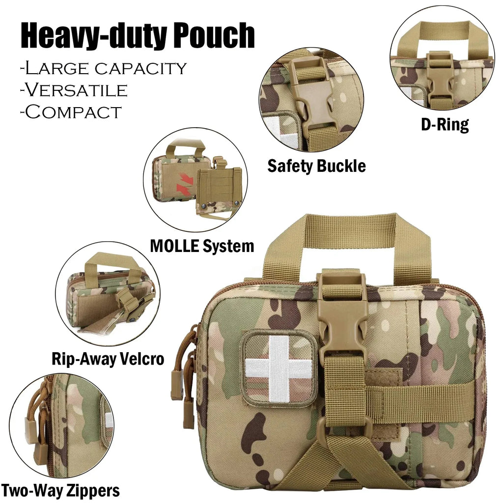 Upgrade Tactical First Aid Bag Rip Away Molle Medical Pouch IFAK Emergency Survival Kit Outdoor Hiking Travel Zpaxo