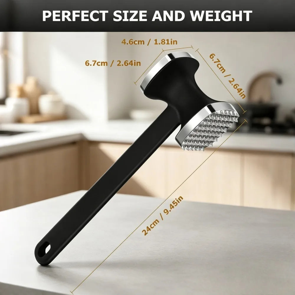Meat Tenderizer Tool Double Side Hammer Comfort-grip Handle Heavy