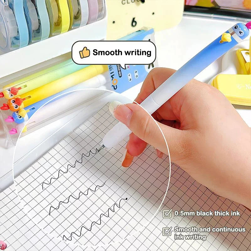 4Pcs 0.5mm Black Quick Dry Parrot Pen Creative Bird Style Writing Pen Smooth Writing Gel Ink Pen Office Supplies Zpaxo