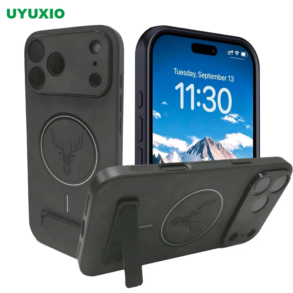 UYUXIO Magnetic Mobile Phone Case Kickstand Iphone 17 Max 16 15 14 13