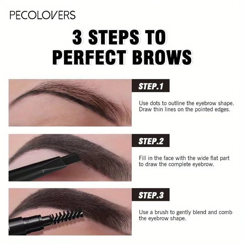 Double Headed Eyebrow Pencil Natural Long Lasting Smooth No Blooming Black Brown Eyebrow Pencil Makeup Cosmetics Zpaxo