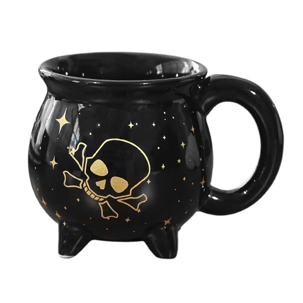 Halloween Mug Ceramic Coffee Spooky Water Drinkware Trick Supports Zpaxo China Mainland Black 400ml