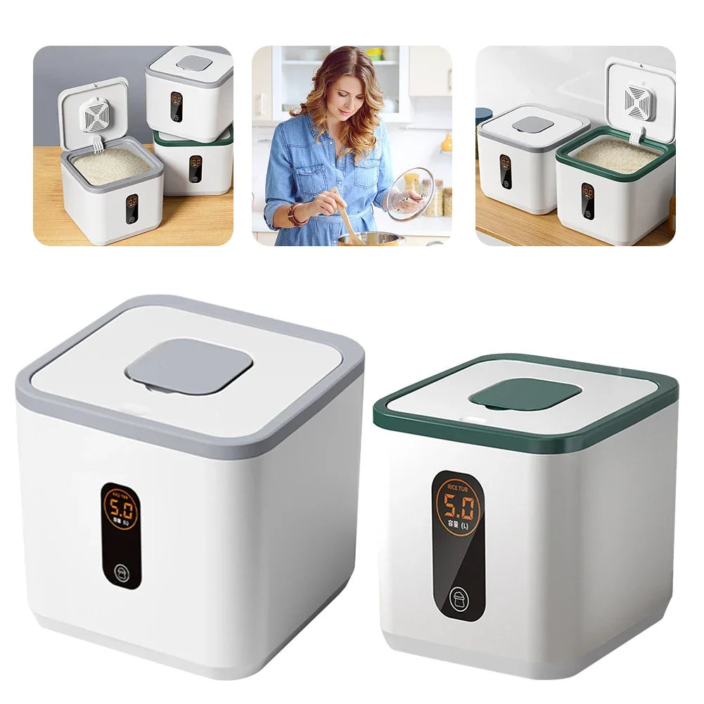 Food Containers Bins Measuring Cup Rice Airtight Storage Container