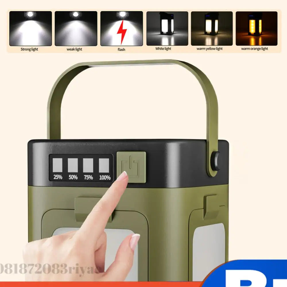 Foldable Camping Light Power Bank Rechargeable Lantern Waterproof