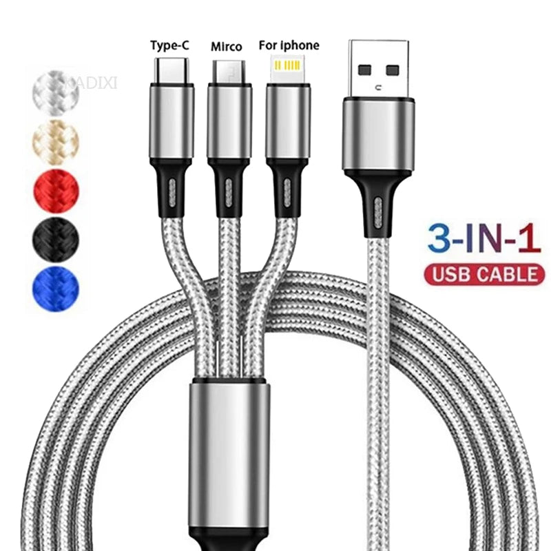 1 USB Fast Charging Cable C Micro IOS Multi Charger Iphone Huawei Zpaxo