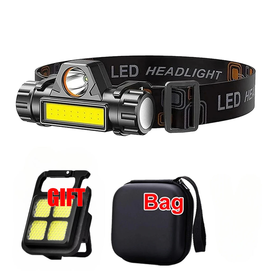 Rechargeable COB LED Headlamp – Magnetic, Waterproof, 300 Lumens